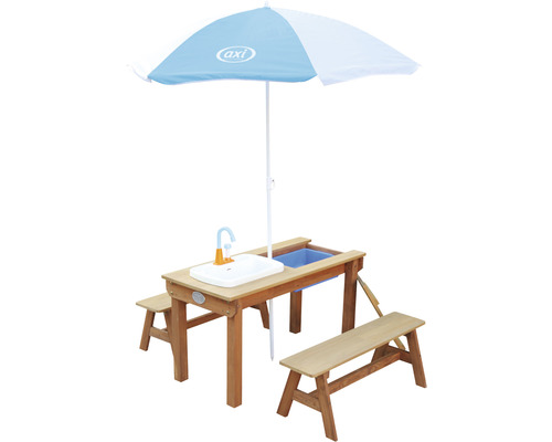 Spielplatz-Set mit Sonnenschirm, Tisch, Spüle und Bänken für Kinder