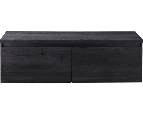 Waschbeckenunterschrank Sanox Frozen 43,6x140,2x45 cm mit Waschtischplatte black oak