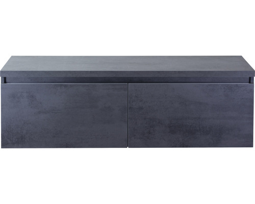 Waschbeckenunterschrank Sanox Frozen 43,6x140,2x45 cm mit Waschtischplatte beton anthrazit