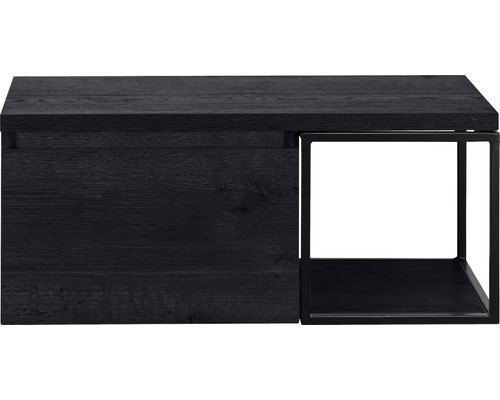 Waschbeckenunterschrank Sanox Frozen 43,6x100,2x45 cm mit Waschtischplatte und Metallgestell black oak/schwarz