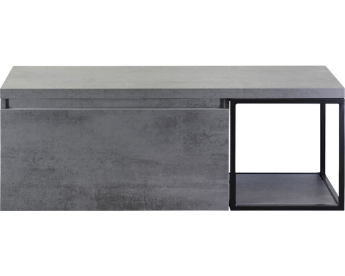 Waschbeckenunterschrank Sanox Frozen 43,6x120,2x45 cm mit Waschtischplatte und Metallgestell beton anthrazit/schwarz Waschbeckenunterschrank Sanox Frozen 43,6x120,2x45 cm mit Waschtischplatte und Metallgestell beton anthrazit/schwarz
