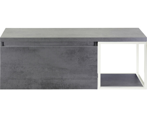 Waschbeckenunterschrank Sanox Frozen 43,6x120,2x45 cm mit Waschtischplatte und Metallgestell beton anthrazit/weiß Waschbeckenunterschrank Sanox Frozen 43,6x120,2x45 cm mit Waschtischplatte und Metallgestell beton anthrazit/weiß