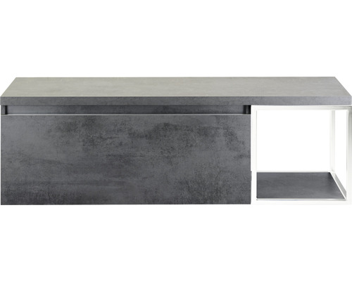 Waschbeckenunterschrank Sanox Frozen 43,6x140,2x45 cm mit Waschtischplatte und Metallgestell beton anthrazit/weiß Waschbeckenunterschrank Sanox Frozen 43,6x140,2x45 cm mit Waschtischplatte und Metallgestell beton anthrazit/weiß