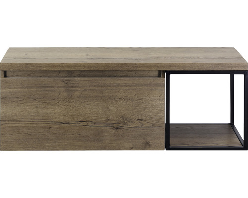 Waschbeckenunterschrank Sanox Frozen 43,6x120,2x45 cm mit Waschtischplatte und Metallgestell tabacco/schwarz Waschbeckenunterschrank Sanox Frozen 43,6x120,2x45 cm mit Waschtischplatte und Metallgestell tabacco/schwarz