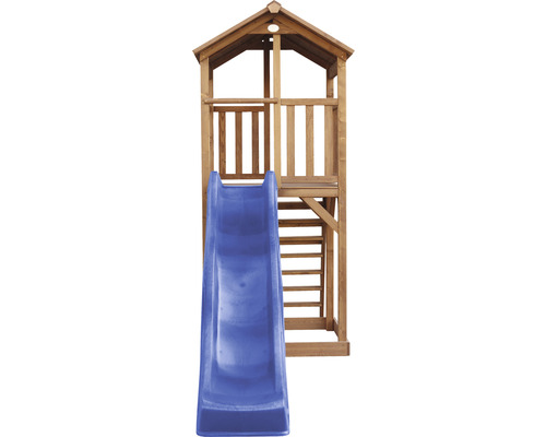 Spielturm aus Holz mit Rutsche und Leiter für den Garten