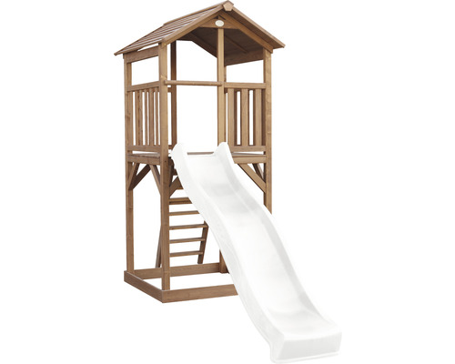 Spielturm aus Holz mit Rutsche für den Außenbereich