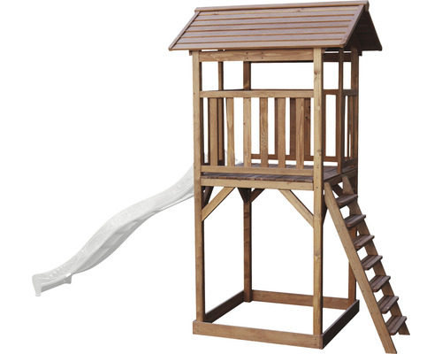 Spielturm axi Beach Tower weiße Rutsche Holz braun
