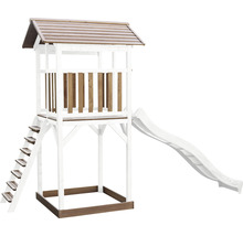 Spielturm aus Holz mit Rutsche und Leiter für den Garten