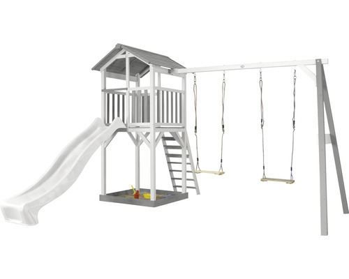 Spielturm mit Rutsche, Leiter und Schaukel