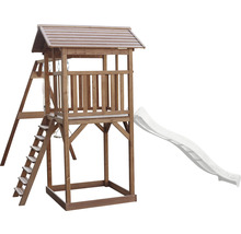 Spielturm aus Holz mit Rutsche, Leiter und Schaukel