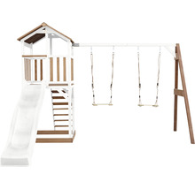 Spielturm mit Rutsche und Schaukel für den Garten