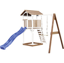 Spielturm mit Rutsche und Schaukel für den Garten