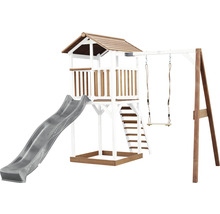 Spielturm mit Rutsche und Schaukel für den Garten