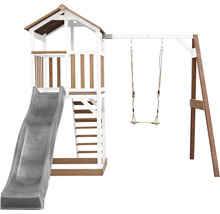 Spielturm mit Rutsche und Schaukel für den Garten