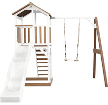 Spielturm mit Rutsche und Schaukel für den Garten
