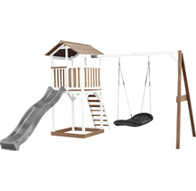 Spielturm mit Rutsche und Schaukel für den Garten
