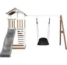 Spielturm mit Rutsche und Schaukel für den Garten
