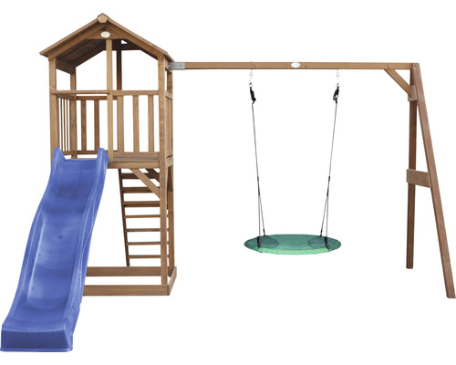 Spielturm mit Rutsche und Schaukel für den Außenbereich