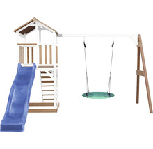 Spielturm mit Rutsche und Schaukel für den Garten