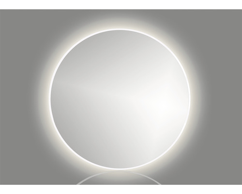 LED-Lichtspiegel Cordia ROUND LINE BACKLIGHT rund 60x60 cm mit Alurahmen weiß