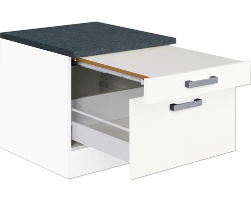 Küchenunterschrank mit Arbeitsplatte und zwei Schubladen