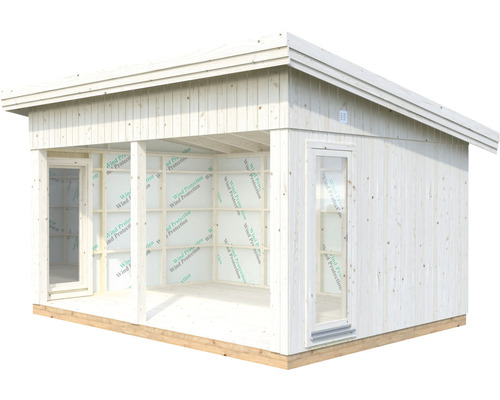 Gartenhaus Palmako Annabel 18 mm inkl. Fußboden ohne Tür 502 x 390 cm natur Holzgartenhaus mit Tür und Fenster