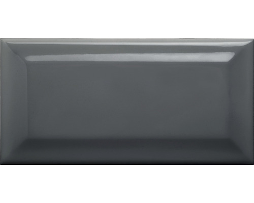 Steinzeug Wandfliese Metro 7,5x15 cm dunkelgrau glänzend Graue Metrofliese