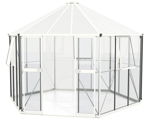 Gewächshaus mit Stahlrahmen und Polycarbonatplatten