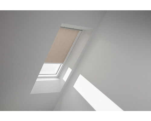 VELUX Sichtschutzrollo nougat uni manuell Rahmen weiß RFL C02 4163SWL