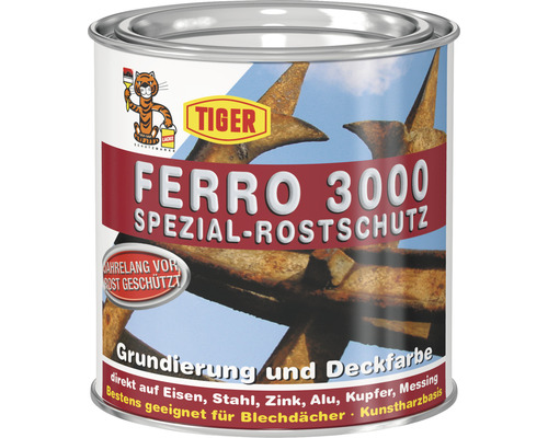 Tiger Ferro 3000 Spezial-Rostschutz RAL 6005 moosgrün 375 ml Tiger Ferro 3000 Spezial-Rostschutz Grundierung und Deckfarbe in einer Dose