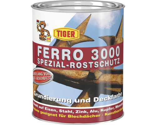 Tiger Ferro 3000 Spezial-Rostschutz RAL 9007 graualu 750 ml Tiger Ferro 3000 Spezial Rostschutz Grundierung und Deckfarbe Dose
