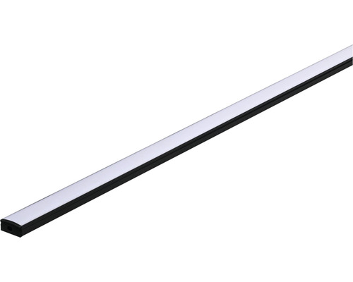 Paulmann Aluminium Profil mit weißem Diffusor Base alu/schwarz 2,0 m