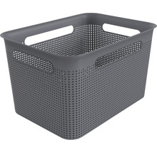 Aufbewahrungskorb aus Kunststoff mit Griffen und Löchern
