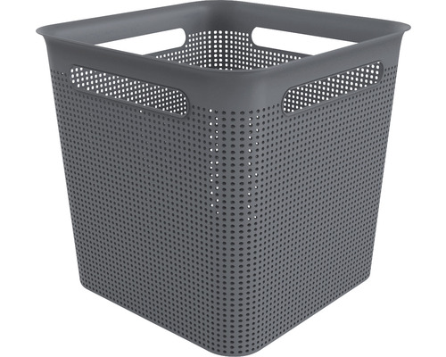 Quadratischer, perforierter Korb mit Griffen