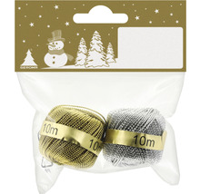 Dekogarn Set mit Gold und Silber, jeweils 10 Meter