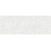 Steingut Dekorfliese Grunge 32x90 cm weiß matt rektifiziert