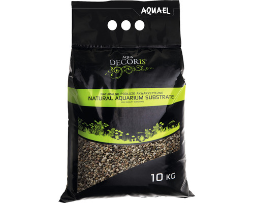 Aquarienkies, Bodengrund AQUAEL natural bunt 3-5 mm 10 kg Verpackung mit 10 kg natürlichem Aquariumsubstrat von Aqua Decoris
