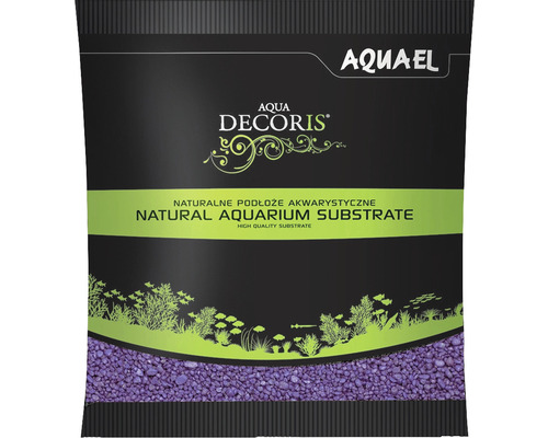 Aquarienkies AQUAEL Aqua Decoris 2-3 mm 1 kg violett Verpackung Aquael Aqua Decoris natürliches Aquariensubstrat