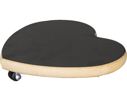 Pflanzenroller WagnerSystem Ø 20 cm H 4 cm Holz für den Innenbereich schwarz Pflanzenroller in Herzform mit Rollen
