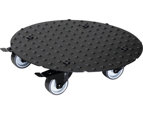 Pflanzenroller WagnerSystem Ø 30 cm H 7,5 cm Stahl schwarz Pflanzenroller mit Rollen für den Innenbereich