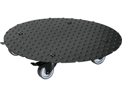 Pflanzenroller WagnerSystem Ø 38 cm H 7,5 cm Metall schwarz Pflanzenroller mit Rollen