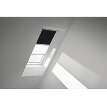 VELUX Vorteils-Set Verdunkelungsrollo uni schwarz und Faltstore Plissee weiß manuell Rahmen weiß DFD F06 3009SWL