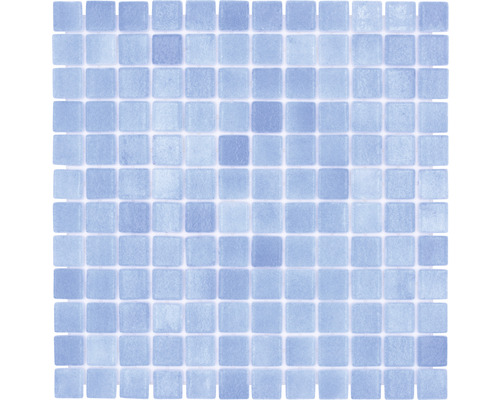 Glasmosaik VP110PAT 31,6x31,6 cm für Poolbau blau matt Mosaikfliese mit quadratischen Elementen