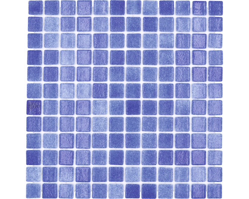 Glasmosaik VP508PAT 31,6x31,6 cm für Poolbau blau matt Mosaikfliese mit quadratischen Elementen