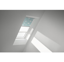 VELUX Vorteils-Set Verdunkelungsrollo Kids Blauer Himmel und Faltstore Plissee weiß manuell Rahmen weiß DFD SK06 4660SWL