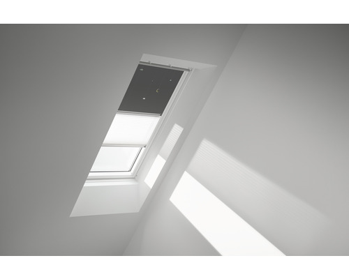 VELUX Vorteils-Set Verdunkelungsrollo Kids Mobile und Faltstore Plissee weiß manuell Rahmen aluminium DFD C02 4665S