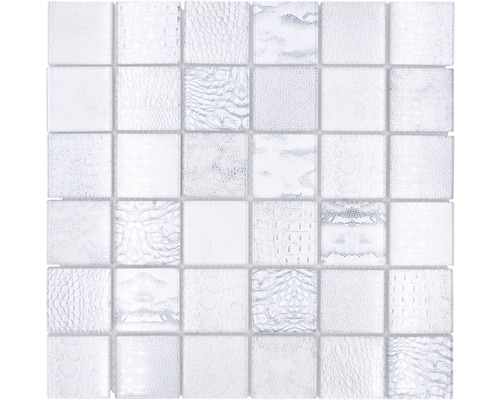 Glasmosaik XCM WL18 29,8x29,8 cm weiß