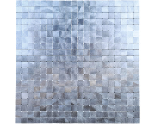Aluminiummosaik SAM 4MM15 30,0x30,0 cm selbstklebend silber matt Quadratische Mosaikfliese aus Metall