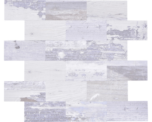 Aluminiummosaik SAM 4SW49 28,8x29,4 cm selbstklebend grau matt Fliesenmosaik in Holzoptik für Wand und Boden