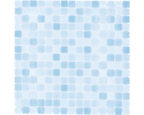 Glasmosaik GM A 331P 32,7x30,5 cm für Poolbau blau Mosaikfliese aus Glas, quadratisch angeordnet